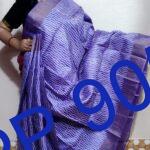 PURE ZARI BORDER TUSSAR SILK BLOCK PRINTED. SAREE . SILK MARK CERTIFIED.